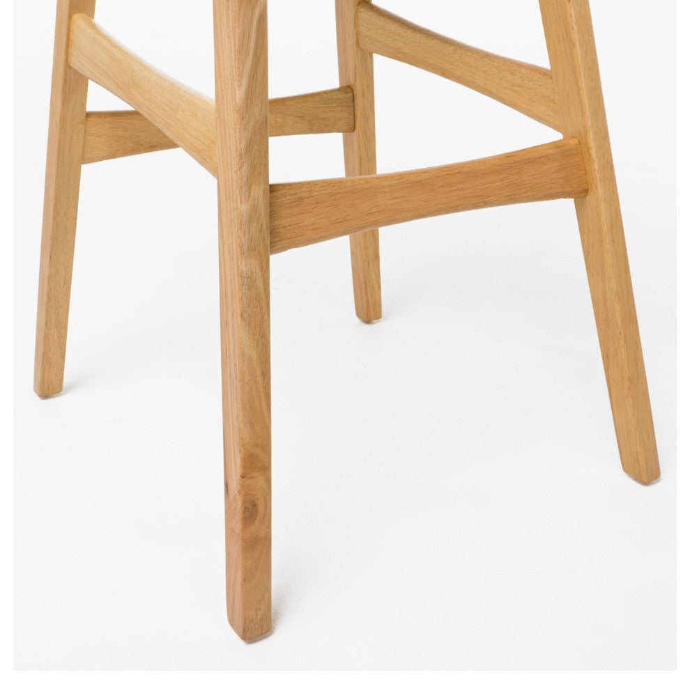 GDF Studio Oster Mid Century Design Bar Stools, Gray/Oak, Set of 2