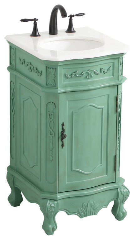 19" Single Bathroom Vanity, Vintage Mint