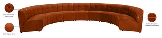 Limitless Velvet Upholstered 9-Piece Modular Sectional, Cognac