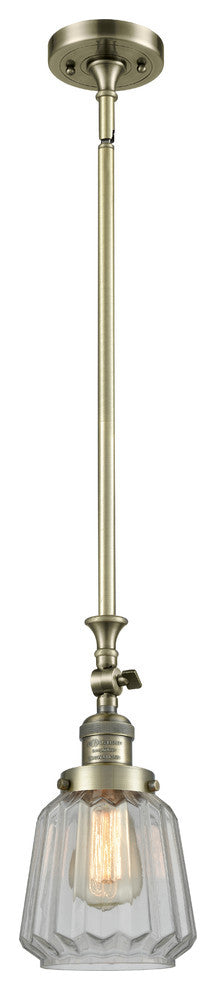 Chatham 1-Light Mini Pendant, Antique Brass, Clear