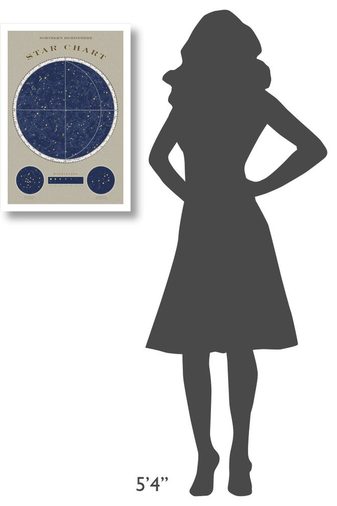 "Northern Star Chart" Digital Paper Print by Sue Schlabach, 18"x26"