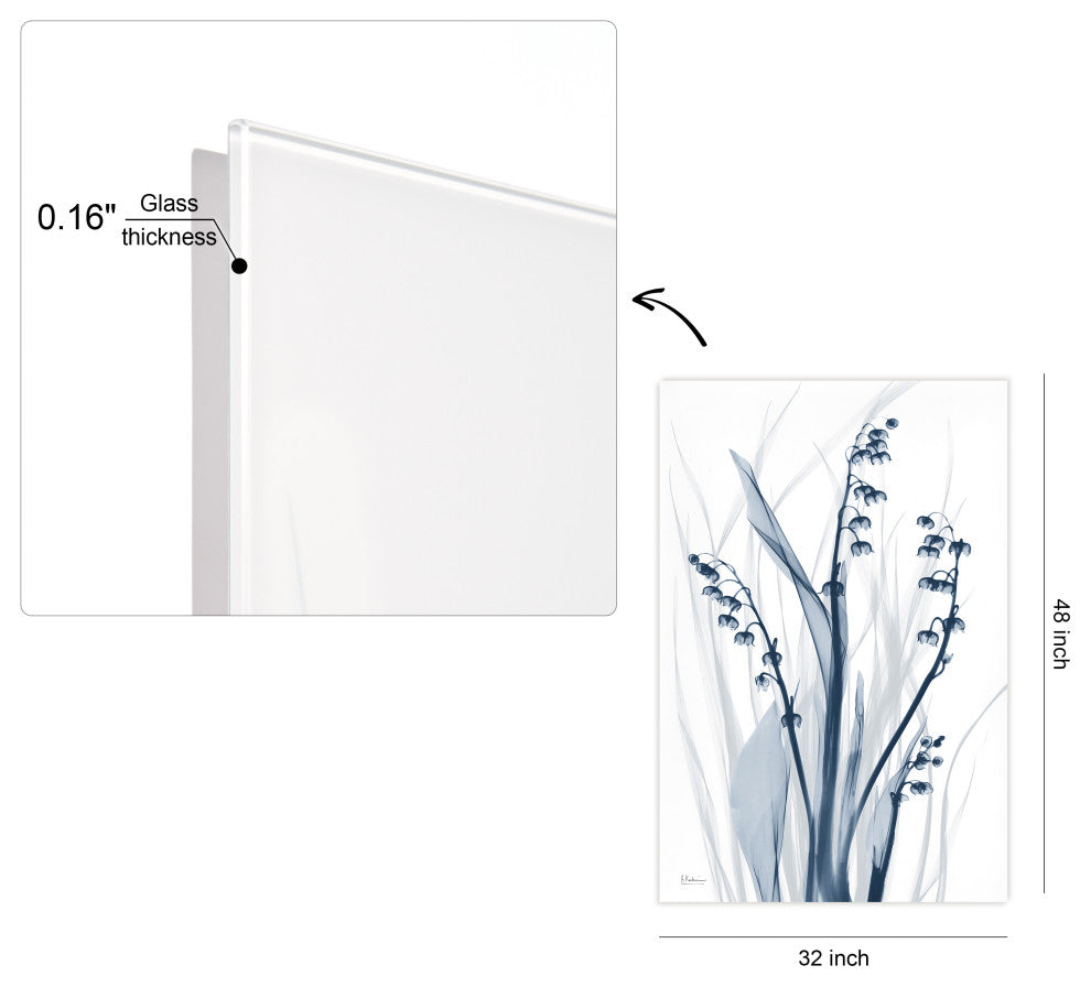 "Radiant Blues 2" Frameless Free Floating Panel Graphic Wall Art, 48"x32"