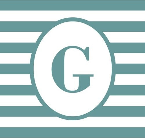 "Letter G - Striped Oval" Pillow 20"x20"