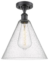 Innovations 516-1C-BK-GBC-124-LED 1 Light Semi-Flush Mount, Matte Black
