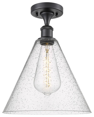 Innovations 516-1C-BK-GBC-124-LED 1 Light Semi-Flush Mount, Matte Black