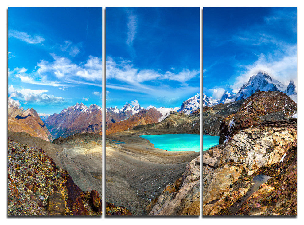 "Alps Mountains in Swiss Panorama" Metal Wall Art, 3 Panels, 36"x28"