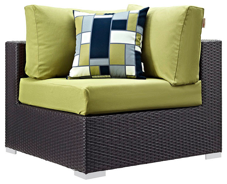 Espresso Peridot Convene 7-Piece Outdoor Patio Sectional Set