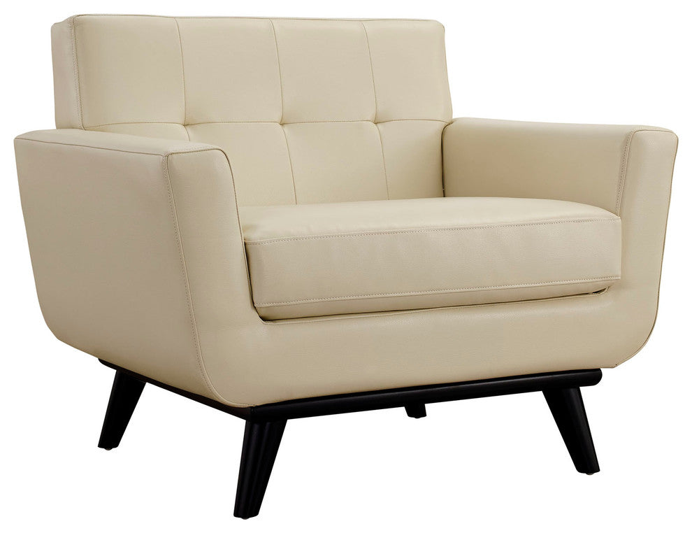 Modern Urban Contemporary Leather Sofa Set, Beige Leather