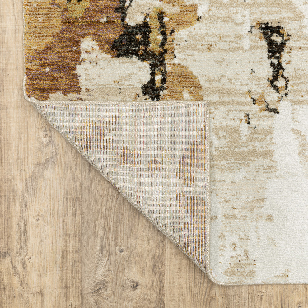Elements Marble Beige/Charcoal Area Rug, 8'6"x11'7"