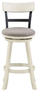 Riverside White High Back Wood and Metal Bar Stool, 42.5 in.