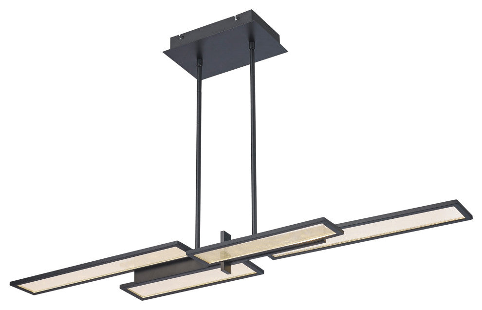 1 Light Contemporary Large Chandeliers, Matte Black