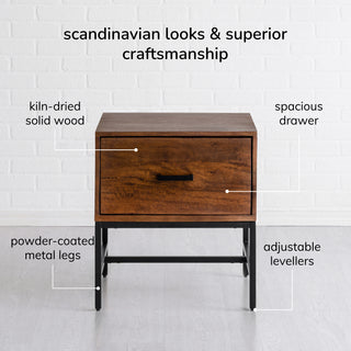 Eden Night Stand Table, Walnut