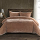 Stella Faux Silk Velvet Duvet Cover Set, 3PC, Dusty Rose, King