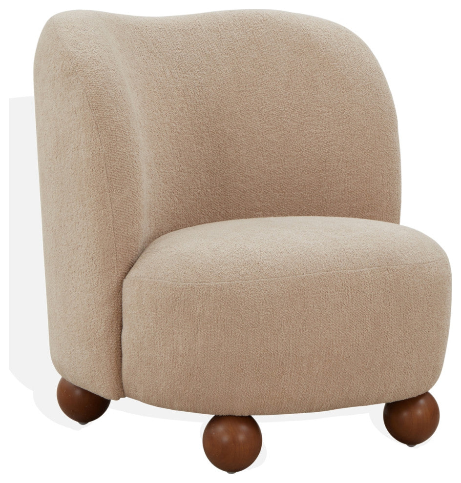 Safavieh Couture Rodolfo Boucle Accent Chair, Oatmeal/Natural
