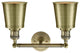 2-Light Addison 16" Bath Fixture, Antique Brass, Shade: Antique Brass