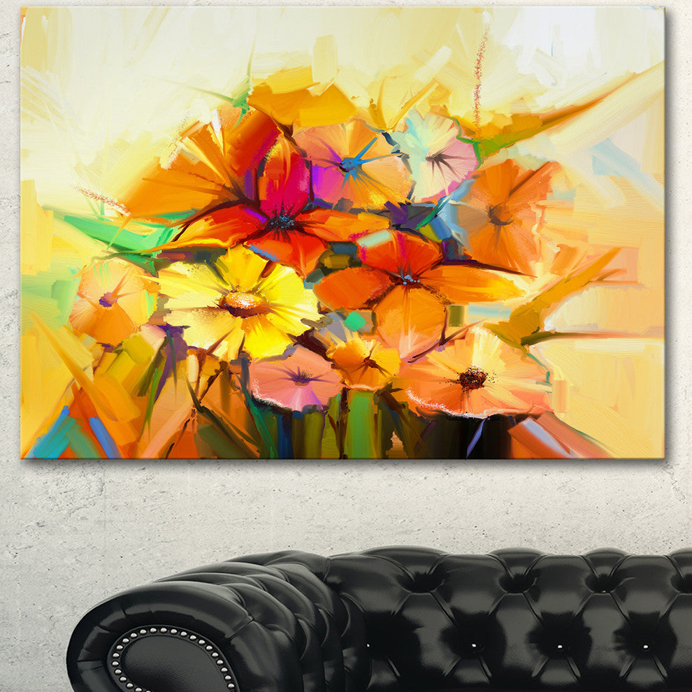 Fantastic Colorful Gerbera Flowers, Large Floral Canvas Art Print, 40"x30"