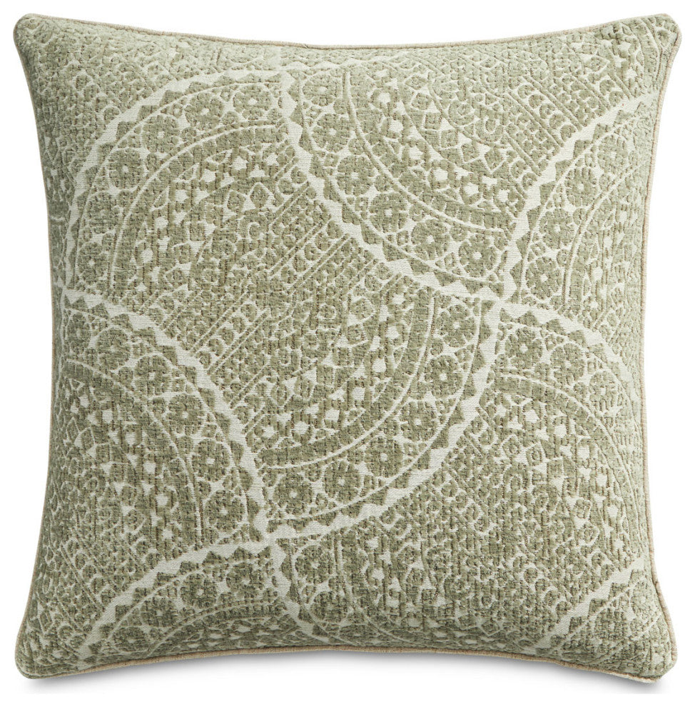 Renue Prescot 22" Chenille Throw Pillow, Set of 2, Fennel Green