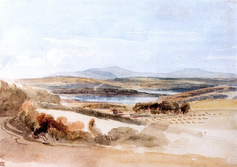 William Leighton Leitch View Of A Loch And Mountains Wall Decal