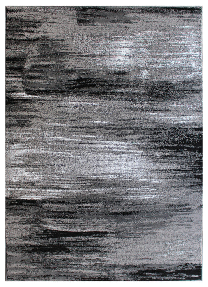 Rylan Collection Abstract Pattern Area Rug-Grey - 6' x 9'