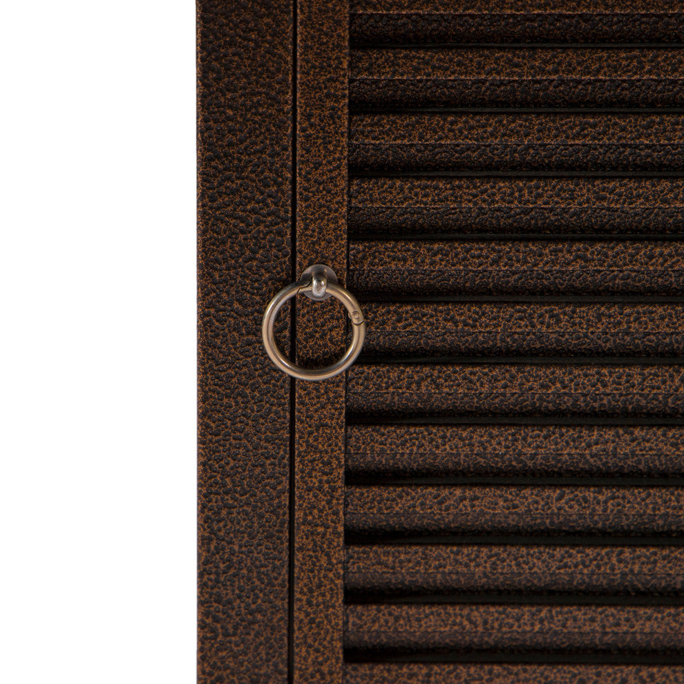 LeisureMod Walbrooke Patio Square Tank Holder With Slats Design, Brown