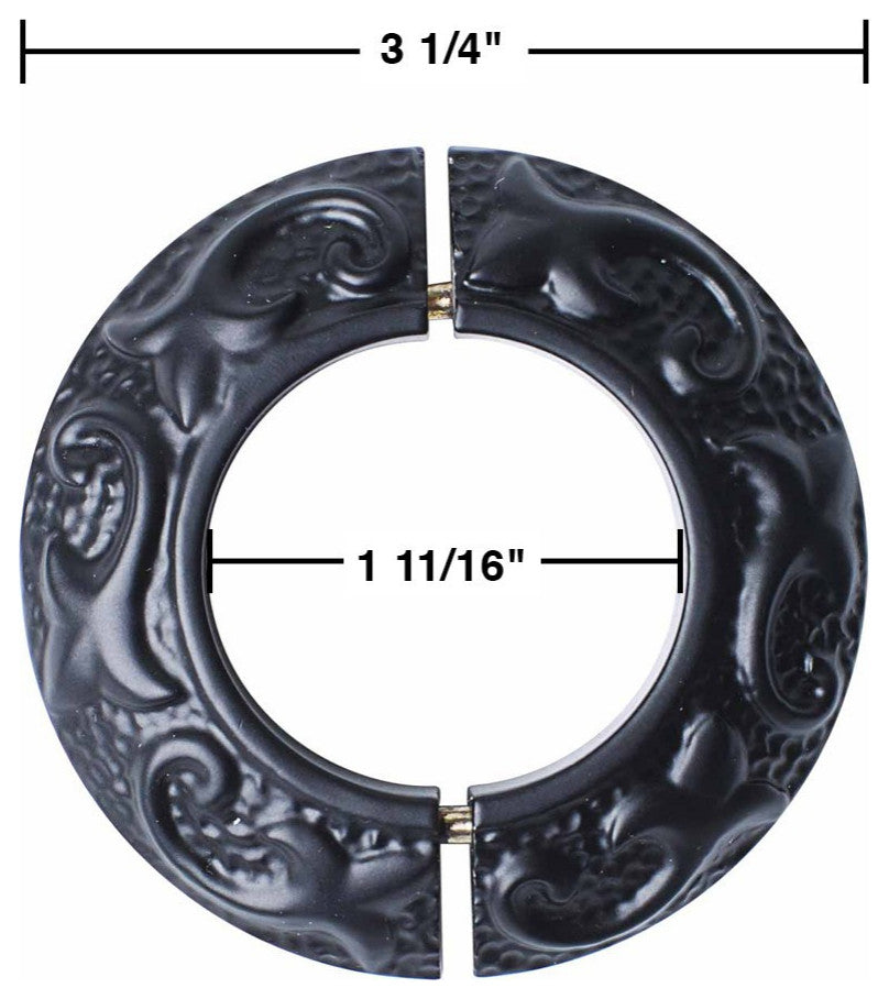 Renovators Supply 2 Pcs Black Radiator Flanges Ring Plate Radiator Pipe Flanges