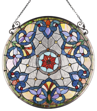 NORAH Victorian Tiffany-glass Window Panel 24inches Tall