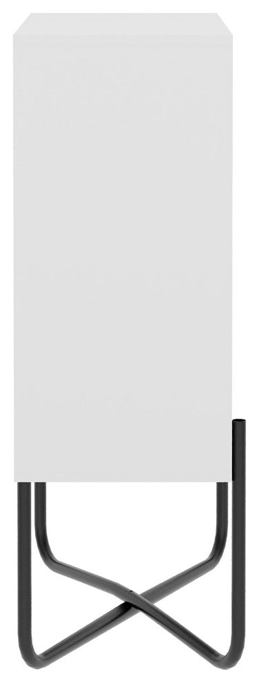 Techni Mobili Modern Geometric Bookcase, White
