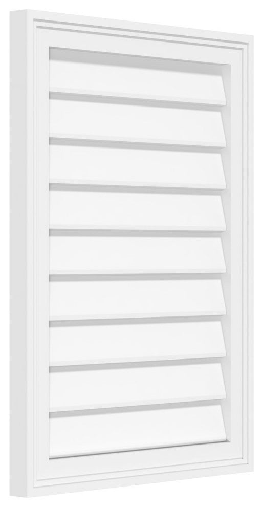 Vertical Surface Mount PVC Gable Vent, Non-Functional, 40Wx12H