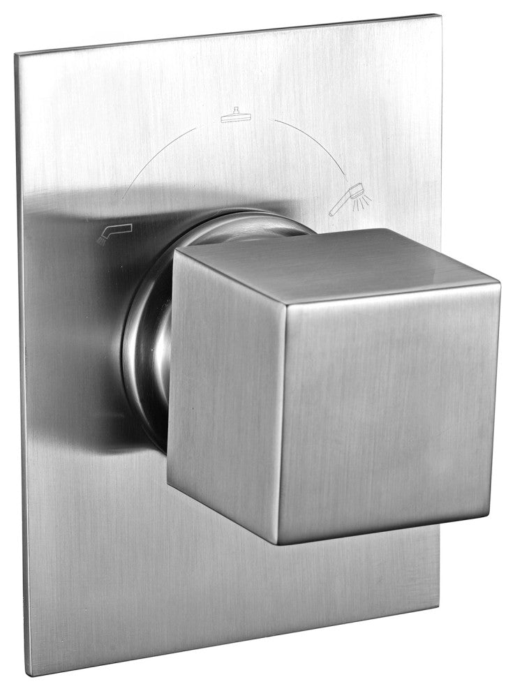 ALFI Brand AB9209-BN Brushed Nickel Modern Square 3 Way Shower Diverter