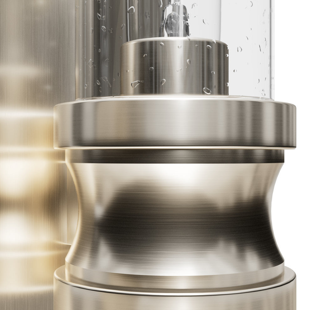 Lenlock Brushed Nickel, Clear Seeded Glass Glass 1 Light 22" Sconce Wall