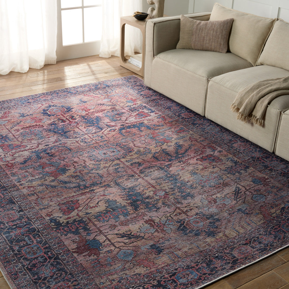 Vibe by Jaipur Living Ainsworth Medallion Blue/ Pink Area Rug 5'3"X8'