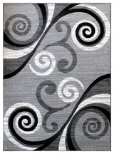 Valli Collection Modern Abstract Pattern Area Rug -Olefin with Jute Backing, Grey, 8' X 10'