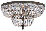 Richmond 4-Light Flush Mount, English Bronze, Clear Hand-Cut Crystals