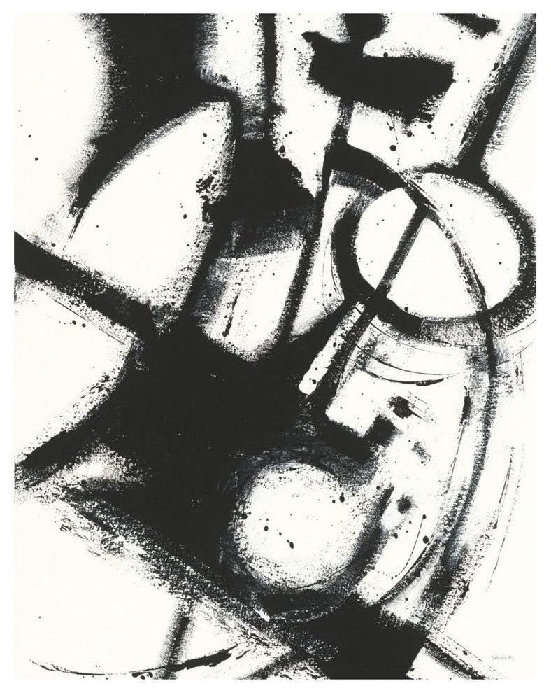 "Expression Abstract II White Crop" Paper Print by Shirley Novak, 30"x37"