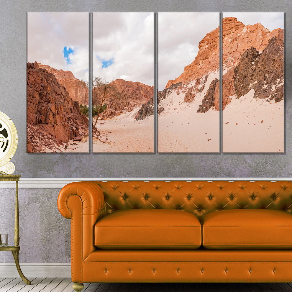 "Fantastic Panorama of White Canyon" Wall Art Landscape, 4 Panels, 48"x28"