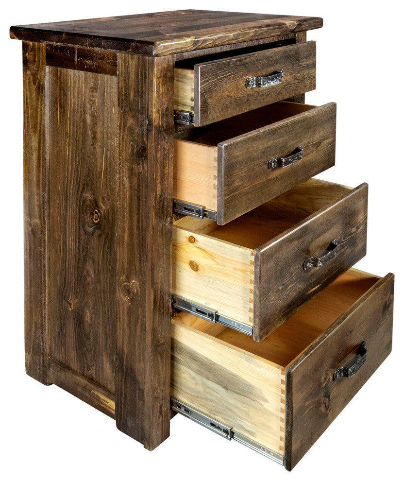 Big Sky Collection Rugged Sawn 4 Drawer Chest of Drawers, Provincial Stain