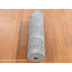 Gray, Erased Kashan Design, Wool With Silk Hand Knotted Runner Rug, 2'6"x9'10"