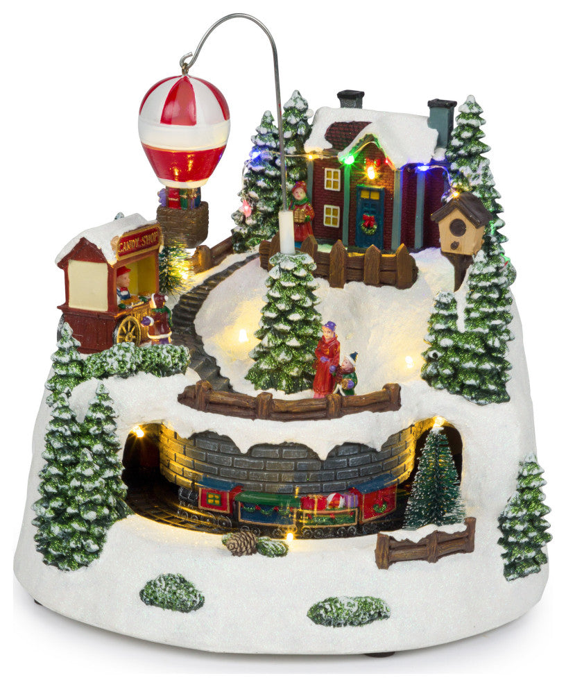 Animated Christmas Village Holiday Tabletop Decor
