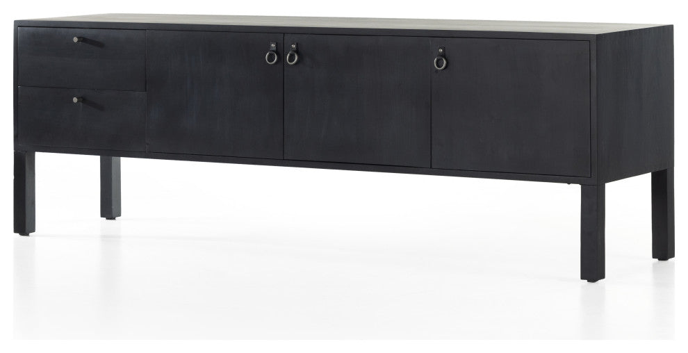 Isador Media Console, Black Wash Poplar