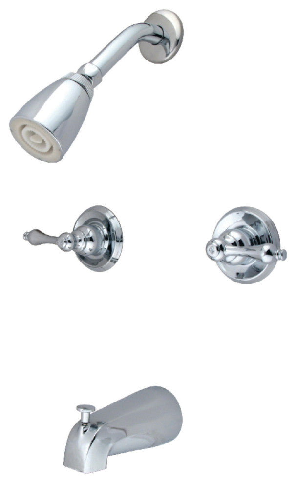 Kingston Brass Two-Handle Tub and Shower Faucet, Polished Chrome