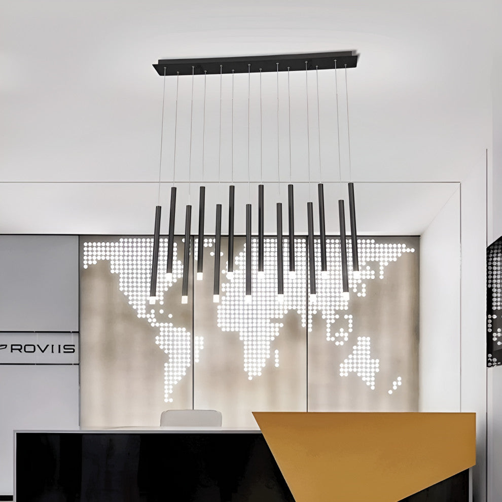 Burgdorf | Black Pendant Lamp in a Nordic Style for Kitchen, 3 Heads Black, Cool Light