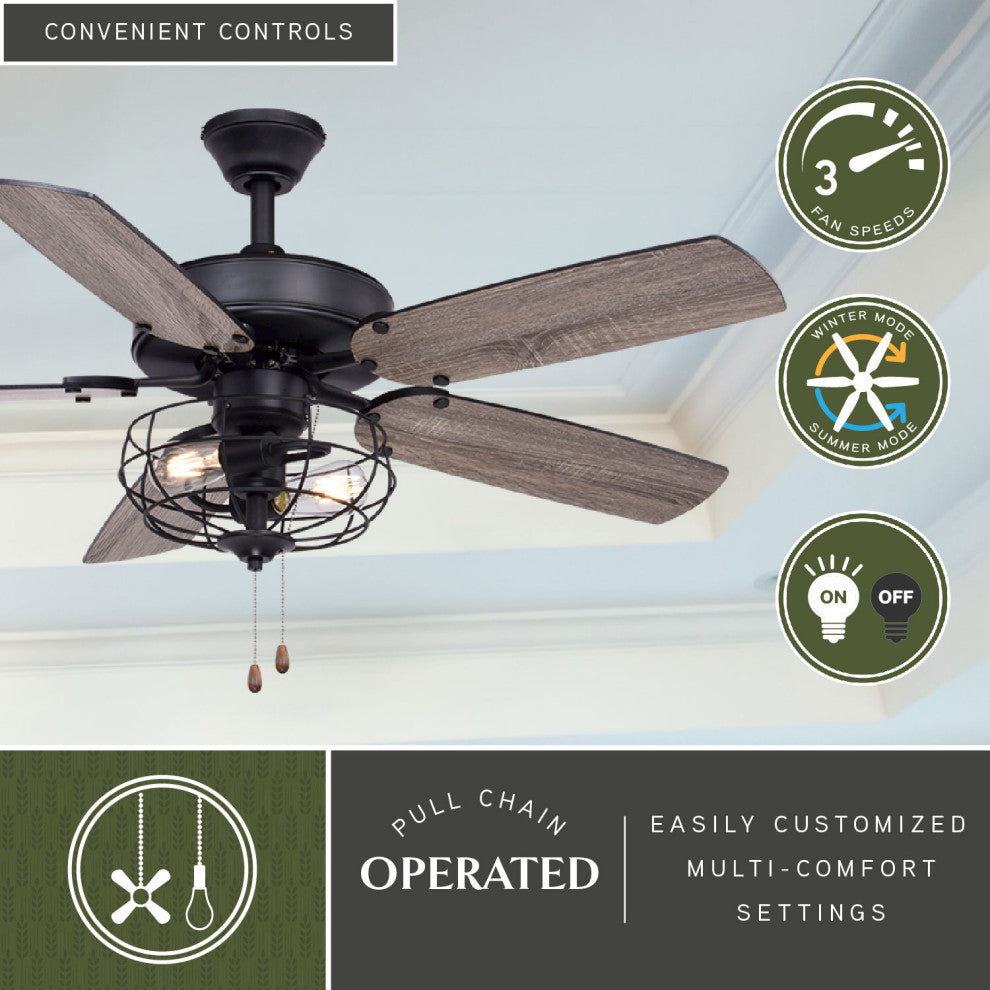 Reed 48" Ceiling Fan Matte Black