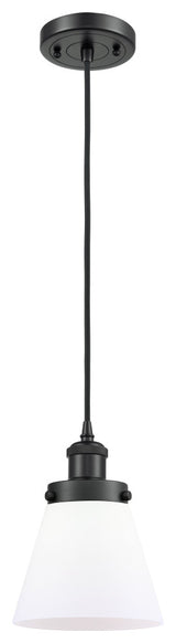 Small Cone 1-Light Mini Pendant, Matte Black, Matte White