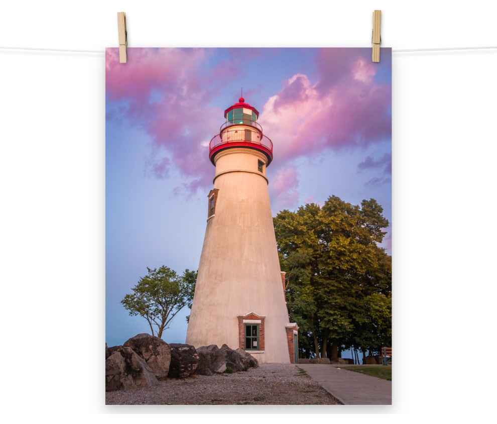 Marblehead Lighthouse at Sunset Coastal Landscape Unframed Wall Art Prints, 16" X 20"