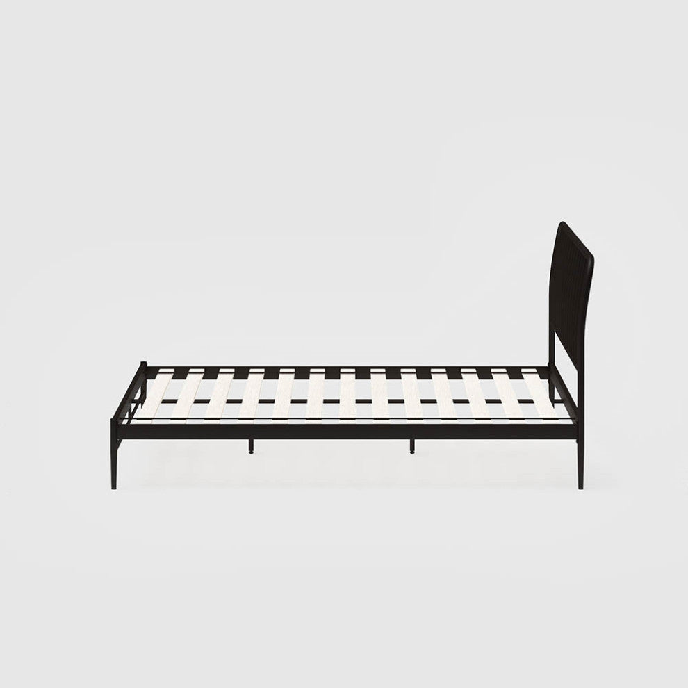 Kairosis Curved Metal Modern King Bed Frame, Black