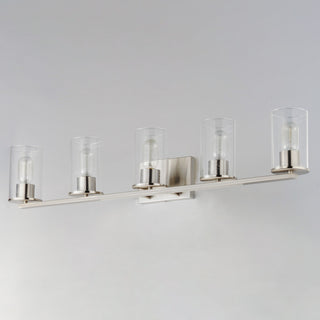 Maxim 11845CD Sleek 5 Light 40"W Bathroom Vanity Light - Antique Brass / Black