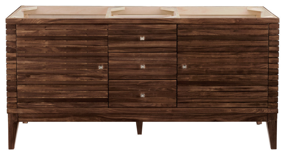 Linear 59" Double Vanity, Mid Century Walnut