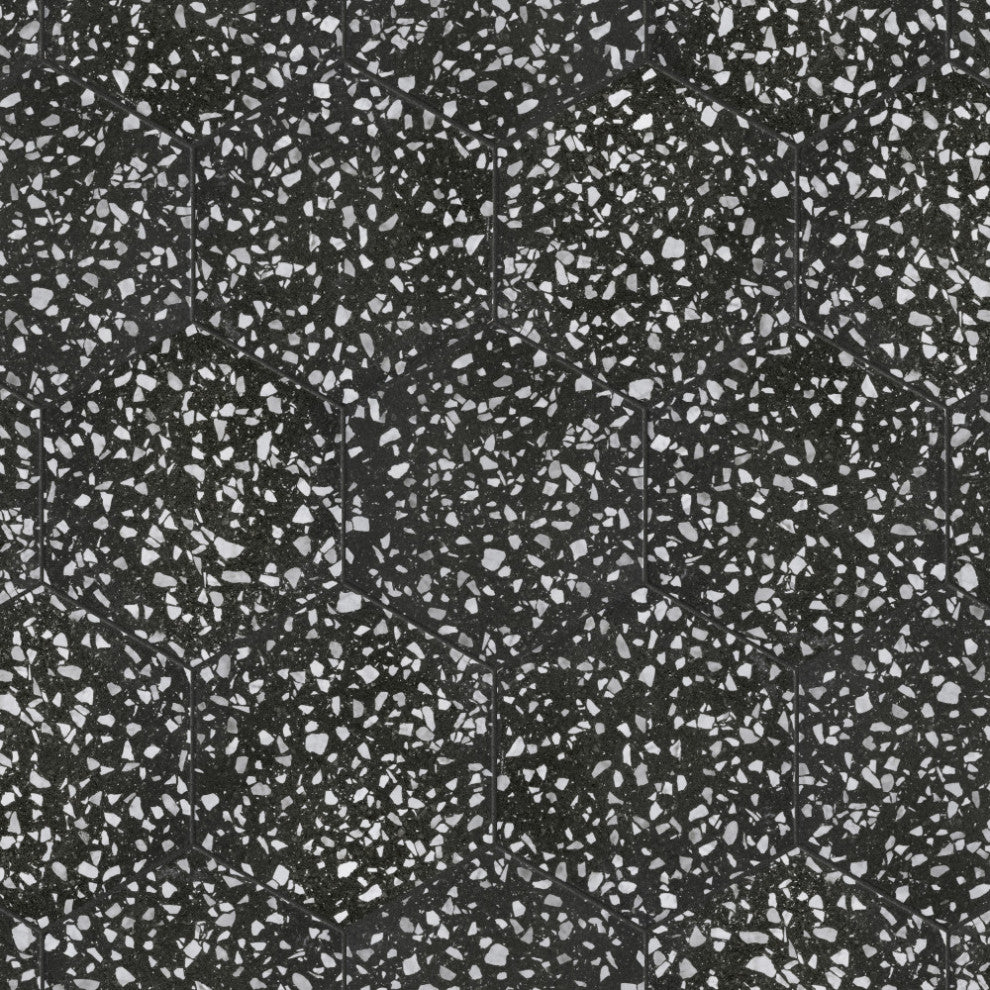 Venice Hex Black Porcelain Floor and Wall Tile