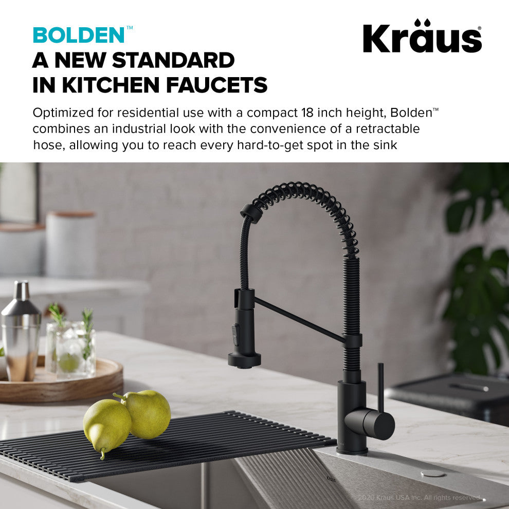 Purita Water Dispenser, Bolden Pulldown Kitchen Faucet, Matte Black