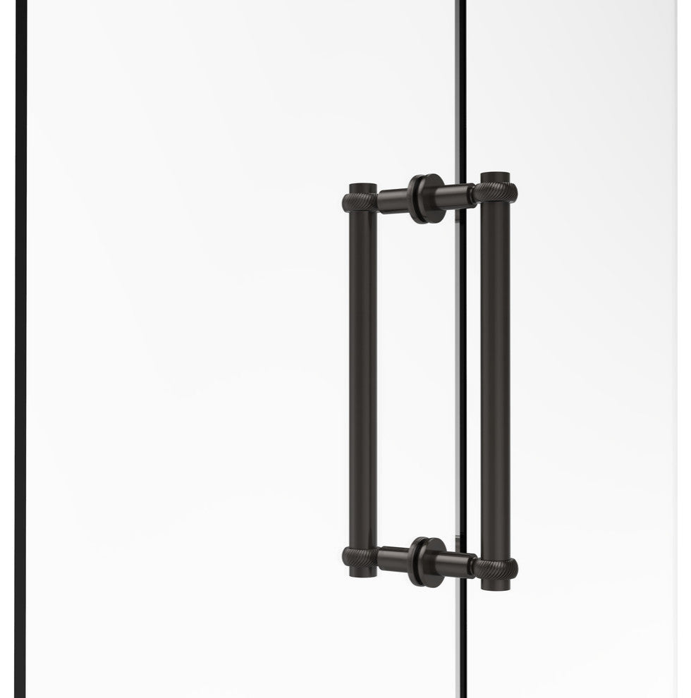 Contemporary 12" Twisted Accent Back to Back Shower Door Pull, Oil Rubbed Bronze